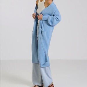 Jaki London Yasmin Open Cardigan | Light Blue | Alpaca Blend Size L/XL